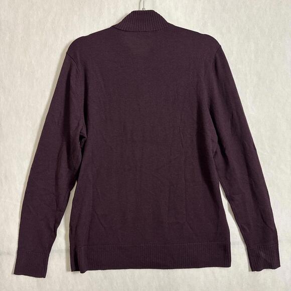 Smartwool Men's Size Medium Wine Red Merino Wool 1/4 Zip Long Sleeve Sweater - Picture 2 of 9